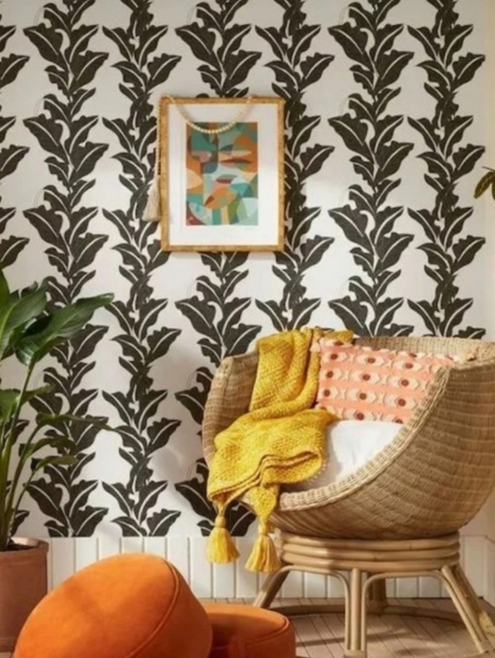 NWT 2 Opalhouse Jungalow Wallpaper Rolls Botanical Leaf Peel & Stick Black White